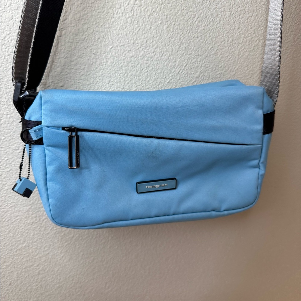Hedgren Light Blue Crossbody Travel Bag Nylon